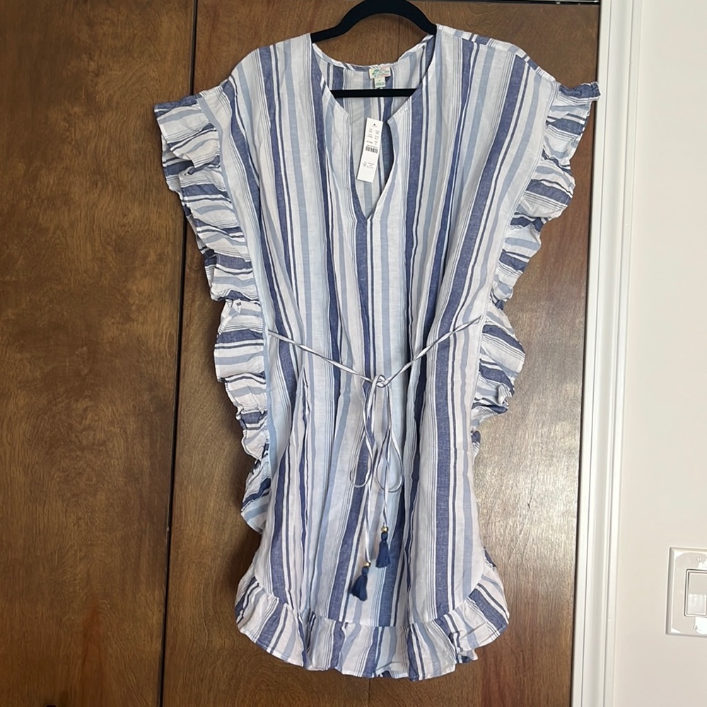 Striped beach coverup